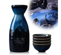 Sake Set, 4 bicchieri per sake, 1 pentola per sake, set di sake in ceramica giapponese, vaso per sake in ceramica, set di sake giapponese, in porcellana, in ceramica giapponese, per la casa