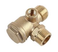 SAKEIOU Compressore d'Aria in Ottone Valvole di ritegno a 3 Vie Valvole per compressore d'Aria Valvole di ritegno con Filettatura Maschio Parte di Ricambio Connettore per Tubi Flessibili