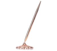 SAKEIOU Penna a sfera in metallo con base attaccata, supporto da scrivania, ufficio, bancone per matrimoni, segno di firma, colore oro rosa