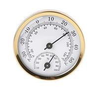 SAKEIOU Termometro Analogico per Interni Igrometro Misuratore di umidità Temperatura 58mm Termometro Igrometro Domestico Oro + Bianco