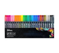 Sakesfor Marker Pen for Highlight, Sakesfor Double Line Outline Pens, 8/12/24/36/48/60-Color Marker Pen for Highlight, for Christmas Greeting Cards, Scrapbook Crafts, Doodling (24 colors)