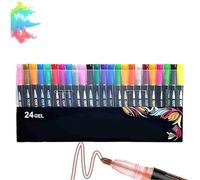Sakesfor/Neattidyly Magische Stifte, Marker Pen for Highlight, 8/12/24/36 Colors Super Squiggles Metallic Glitter Pens, Double Line Outline Pens (24 Colors)
