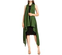 Sakkas 174523 - Cardigan Senza Maniche Oversize Drappeggiato da Donna Ivana in Tie Dye - A-ForestGreen - OS