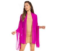 Sakkas 18225 - Stola avvolgente dello scialle della sciarpa da sera della sciarpa di cerimonia nuziale di chiffon velato delle donne di Jona - Fucsia - 7029