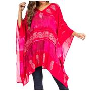 Sakkas 2028 - Adalwin Second Tiedye Desert Sun Circle Ponch Tunica Top Camicetta con Ricamo - 39-FucsiaPink - OS