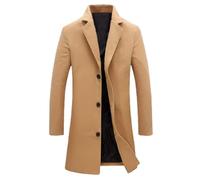 Sakko - Cappotto da uomo slim fit, cappotto di lana da uomo, lungo e spesso, cappotto caldo, per il tempo libero, giacca invernale leggera, giacca invernale per le mezze stagioni, elegante cappotto da