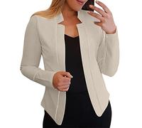 Sakko - Giacca da donna sportiva elegante - Blazer da donna, corta, estiva, a maniche lunghe, sciancrata, con colletto alto, leggero, da lavoro, blazer corto, slim fit, giacca primaverile da donna,