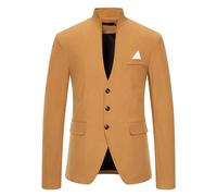 Sakko - Giacca da uomo slim fit, blazer da uomo, tinta unita, per il tempo libero, per le mezze stagioni, taglie grandi, per l'inverno, per il lavoro, per l'autunno, per il tempo libero, comoda, cachi