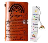 SAKNYUFO Regalo Maestre Fine Anno Diario In Pelle,Segnalibro Maestra Regalo,Idee Regalo Insegnanti,Regalo Maestra,Regalo Maestra Elementare,Regalo Personalizzato Maestra,Grazie Maestra Maestro