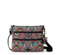 Sakroots Borsa, Basic Crossbody Bag in Eco-Twill, Portafoglio Multifunzione con Tracolla Regolabile e Tasche con Cerniera, Design sostenibile e Durevole Donna, Arcobaleno di Trekking, Taglia Unica