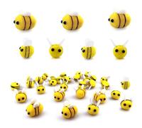 Saktopdeco 30 pezzi di feltro di lana api carini feltro per artigianato mini ape peluche decorazione per baby shower genere rivelare decorazione nursery tenda fai da te artigianato