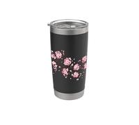 Sakura Branch Blooming Cherry Blossom Arte giapponese Bicchiere termico in acciaio inox doppia parete