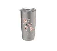 Sakura Branch Blooming Cherry Blossom Giapponese Estetica Bicchiere termico in acciaio inox doppia parete