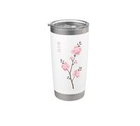 Sakura Branch Blooming Cherry Blossom Giapponese Estetica Bicchiere termico in acciaio inox doppia parete
