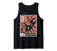 Sakura Cherry Blossom Japanese Cat Ukiyo-e Vintage Canotta