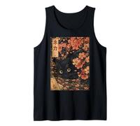 Sakura Cherry Blossom Japanese Cat Ukiyo-e Vintage Canotta