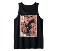 Sakura Cherry Blossom Japanese Cat Ukiyo-e Vintage Canotta