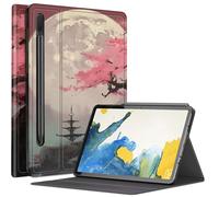 Sakura Cherry Tree - Custodia per Samsung Galaxy Tab S8 Plus/Tab S7 FE 12,4" 2021/Galaxy Tab S7 Plus 2020, angoli di visualizzazione multipli con supporto S Pen e funzione sleep/wake automatica