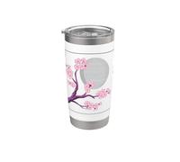 Sakura Cornice Blooming Cherry Blossom Arte Giapponese Anime Bicchiere termico in acciaio inox doppia parete