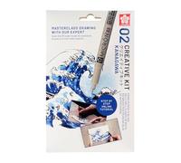 Sakura Creative Kit, 3 penne, 3 fogli di carta formato A6 (onda grande)