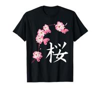 Sakura Festa Fiori Di Ciliegio Cherry Blossoms Giapponese Kanji Maglietta