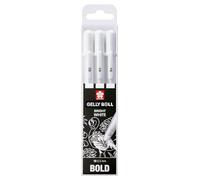 SAKURA Gelly Roll - Set di 3 penne bianche brillanti in astuccio, misura 10