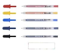SAKURA Gelly Roll Classic,Penna a inchiostro gel 06, sottile, rosso, giallo, blu, blu reale. nero + 1 carta