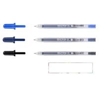 SAKURA Gelly Roll Classic,Penna a inchiostro gel 06, sottile, Royal Blue, Blue, Nero + 1 Carta