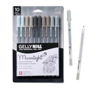 Sakura Gelly Roll Moonlight 10 penne gel, grigio, linea grassetto, confezione da 10