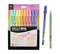 Sakura Gelly Roll Moonlight - 10 penne gel pastello e opache, penna a punta grassetta per diari, arte o disegno, inchiostro pastello assortito, linea grassetta, confezione da 10