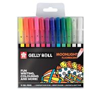 Sakura Gelly Roll Moonlight Gel Pen Fluorescente Set di 12 Colori | Penne per la scrittura, il disegno, il journaling e l'artigianato