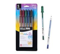 Sakura Gelly Roll-Penne, Punta Media, Confezione da 5, Colore: Sepia, Bordeaux, Hunter, Blu e Nero, Altri, Multicolore