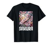 Sakura Japan Cherry Blossom Kawaii Giapponese Kanji Souvenir Maglietta