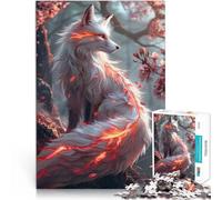 Sakura Kitsune Fox Puzzle 1000 pezzi per adolescenti Aiuta il cervello ad allenare i giocattoli che creano dipendenza per coltivare la pazienza Regalo di opere d'arte 38x26cm