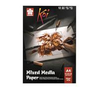 Talens Sakura Koi - Quaderno di carta per tecniche miste, 21 x 29,7 cm, formato A4, 290 g, 12 fogli (94120002), arancione, standard