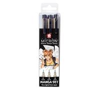 SAKURA Manga - Pigma Micron Fineliner Set - 3 dimensioni Nero - Ideale per disegni tecnici e artistici - Strumento Manga professionale con penne 01, 05, 08