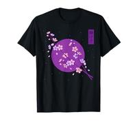 Sakura Moon Blooming Cherry Blossom Flower Anime Giapponese Maglietta