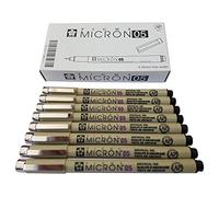 Sakura - Penne ad inchiostro Pigma Micron, set di 8 penne a inchiostro pigmentato 05, 8 pct set Nero