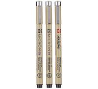 SAKURA - Penne Pigma micron 3 01/05 + penna a pennello, colore nero
