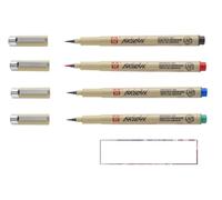 Sakura Pigma Brush, Rosso, Verde, Blu, Nero e 1 carta