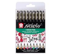 SAKURA POXSDKBR9 Pinselstift PIGMA Brush, 9er Etui, farbig Sortiert, 9 Stück (1er Pack)