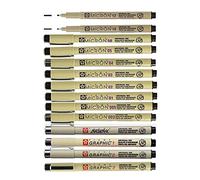 Sakura Pigma Micron 14 Fineliners nero 003,005,01,02,03,04,05,08,10,12,1 mm, 2 mm, 3 mm, Brush