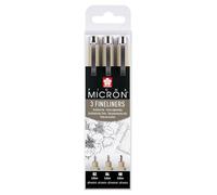 SAKURA Pigma Micron Fineliner Set - Inchiostro nero - 3 penne 0,3 mm 0,4 mm 0,5 mm - Impermeabile permanente resistente allo sbiadimento pH neutro - Ideale per disegni tecnici e artistici