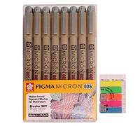 Sakura Pigma Micron Fineliners Pen High Light Soft Head Pen Manga Drawing- Colori assortiti 8 penne (005 - Colore assortito) - Include nastro indice