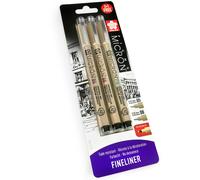 Sakura Pigma Micron Pigmento Fineliner Penne 0.5/0.8mm / Pn Black Ink Pacco 3