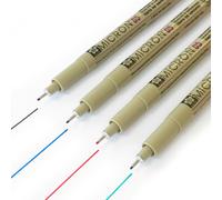 Sakura Pigma Micron Pigmento Linea Sottile XSDK05 0.45mm Nero/Blu / Red / Verde