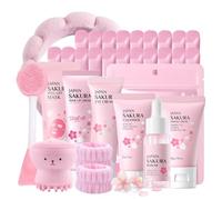 Sakura Skincare Set di bellezza da donna per adolescenti e ragazze, set di bellezza per la cura del viso, da donna, set regalo di bellezza per donne, con detergente, siero, crema per gli occhi