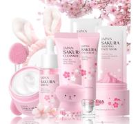 Sakura Skincare Set regalo da donna - Set per la cura della pelle - Set di bellezza per la cura della pelle - Anti età e nutriente per la cura del viso - Set regalo per ragazze - con maschere di fango