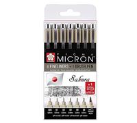 Sakura SPACEBEAUXARTS Pigma Micron Manga Set Nero 7 Tutte Le Piume Set 005,01,02,03,05,08, Pennello