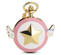 Sakura Star Wings orologio da tasca al quarzo con catena + scatola dorata